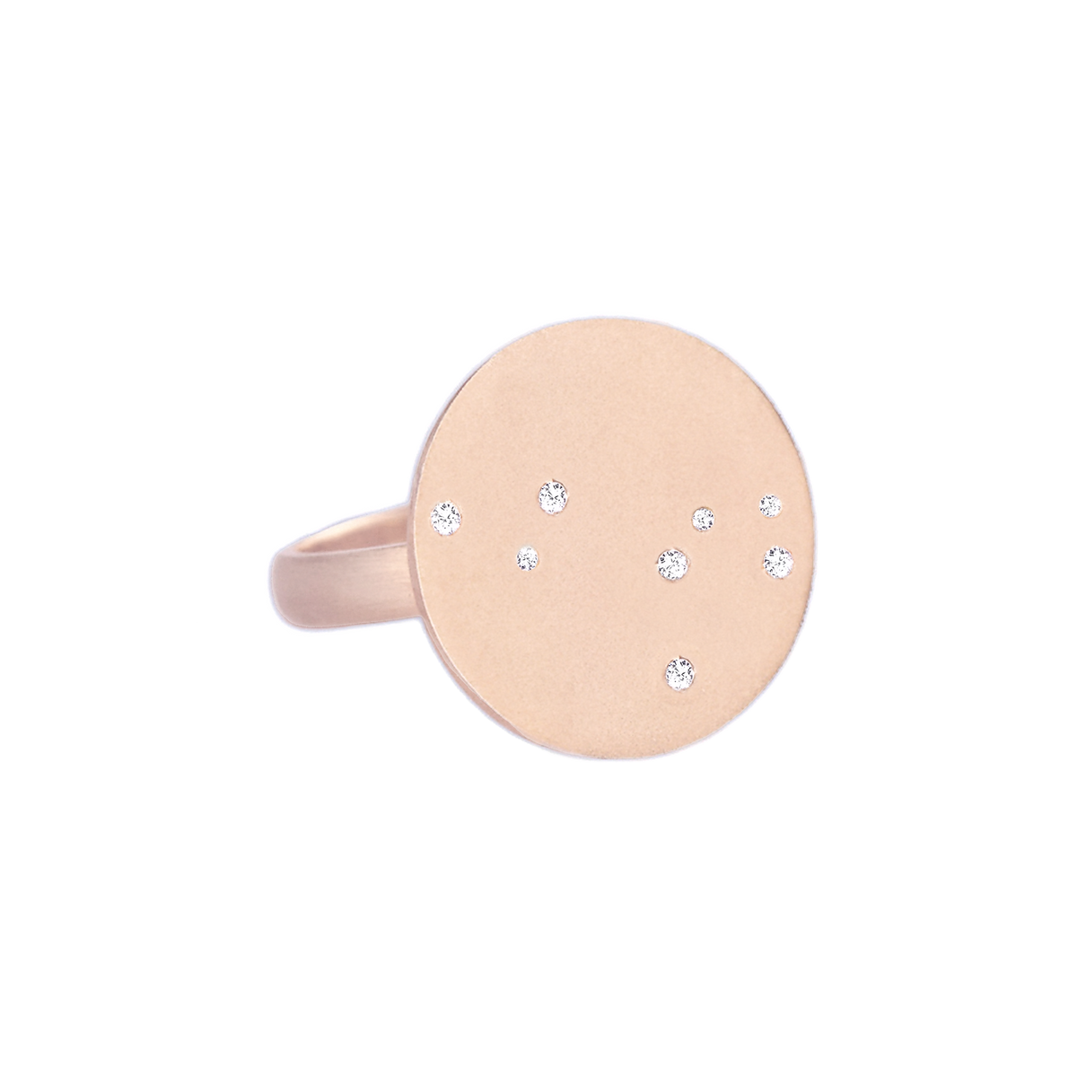 Leo Constellation Ring in Rose Gold, satin finish