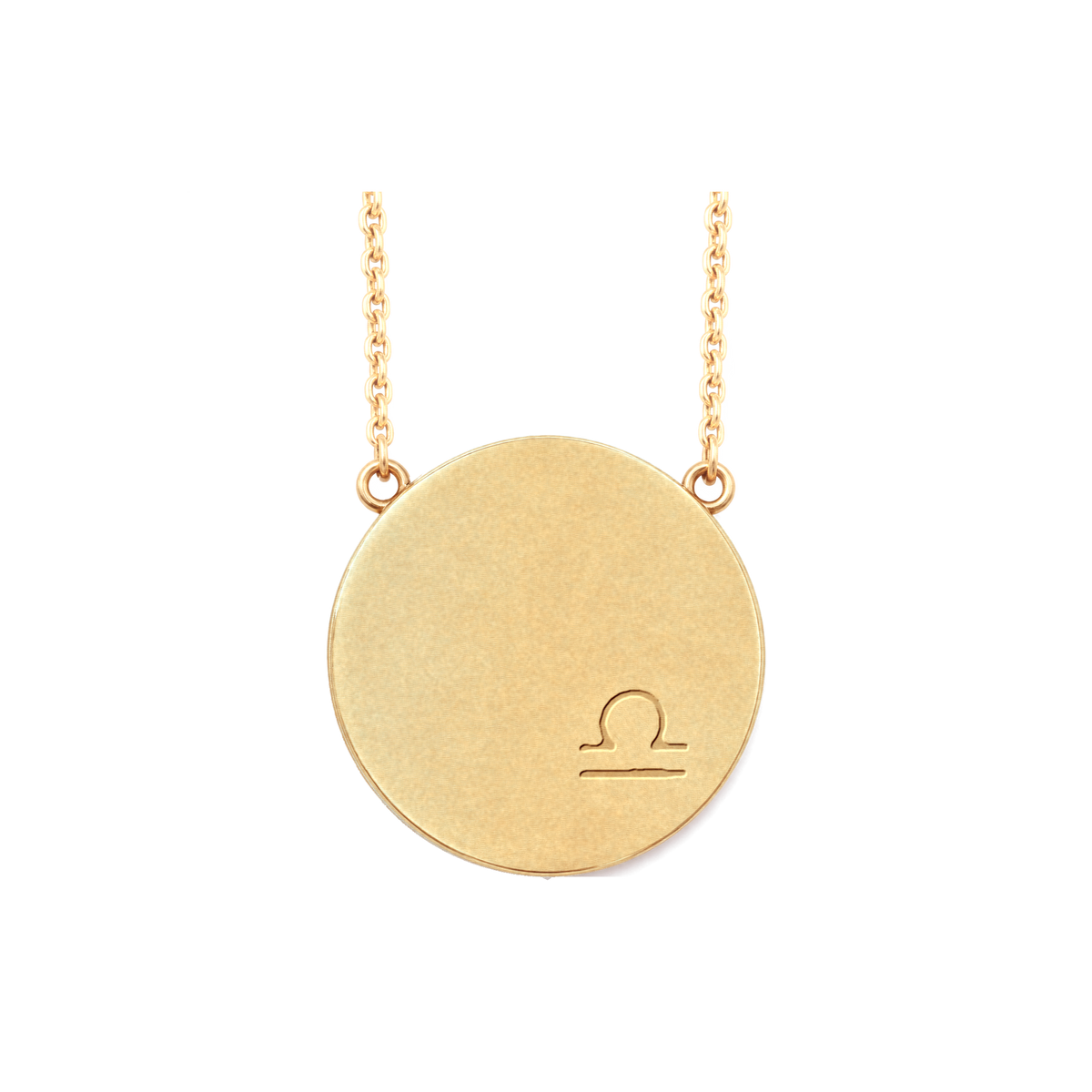Libra Constellation Necklace, back: engraved with the Libra sign
