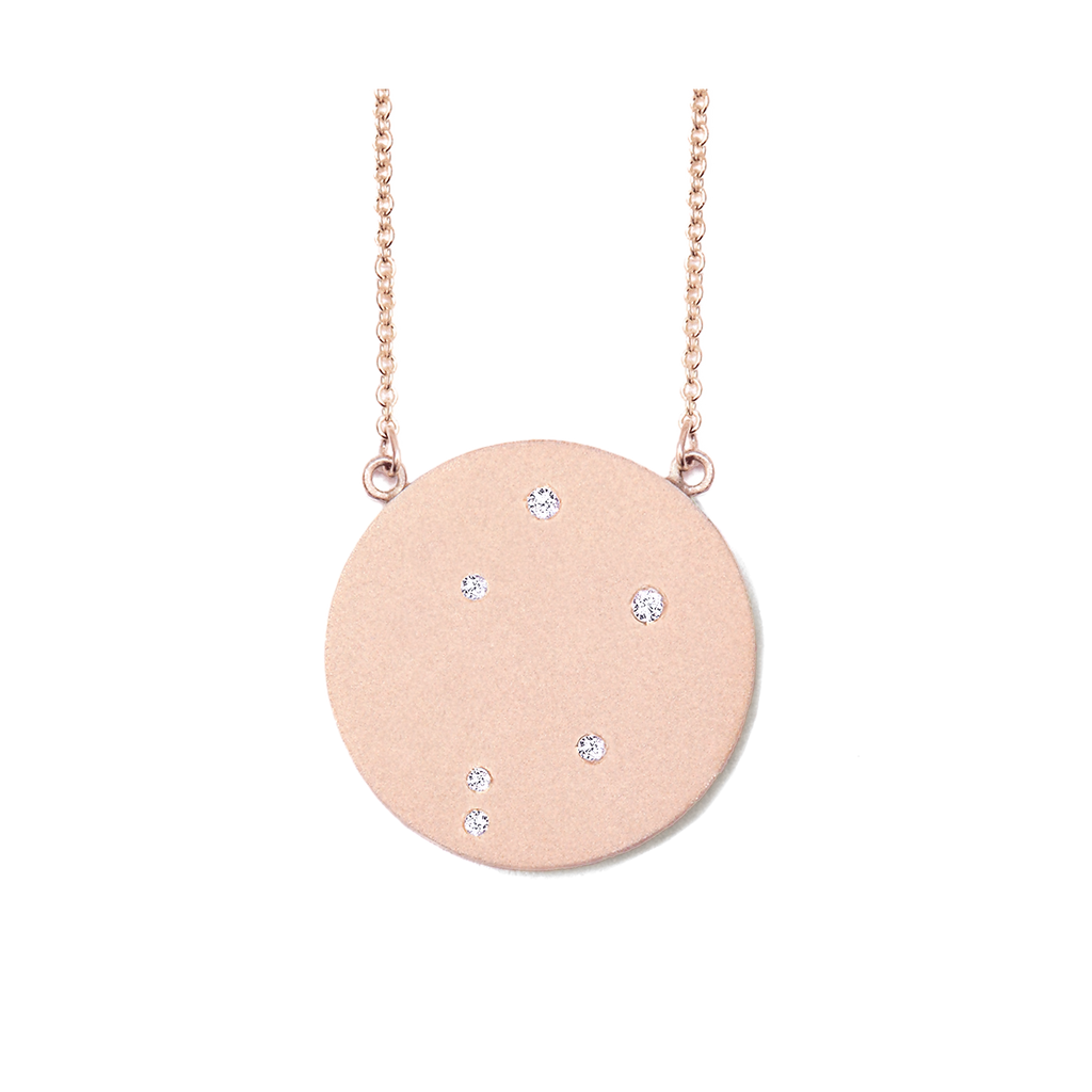 Libra Constellation Necklace in Rose Gold, satin finish