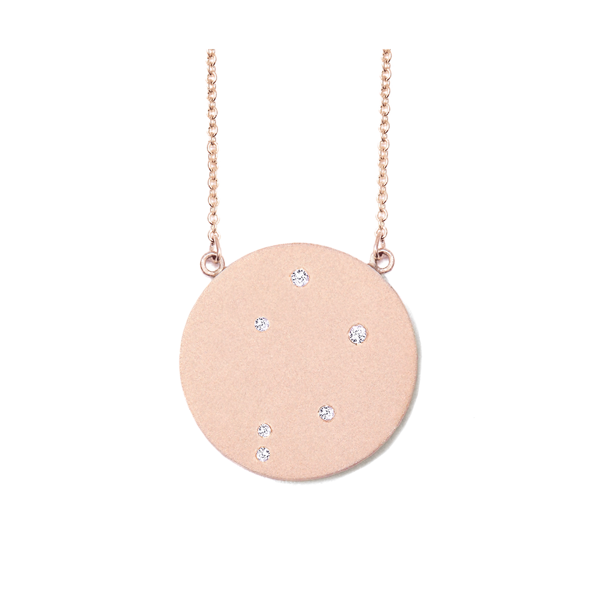 Libra Constellation Necklace in Rose Gold, satin finish