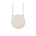 Libra Constellation Necklace in White Gold, satin finish