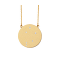 Libra Constellation Necklace in Yellow Gold, satin finish