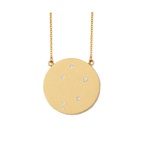 Libra Constellation Necklace in Yellow Gold, satin finish