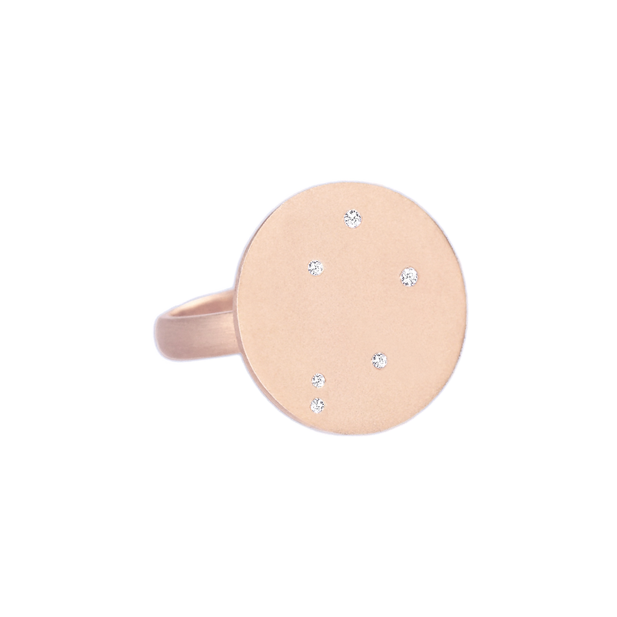 Libra Constellation Ring in Rose Gold, satin finish