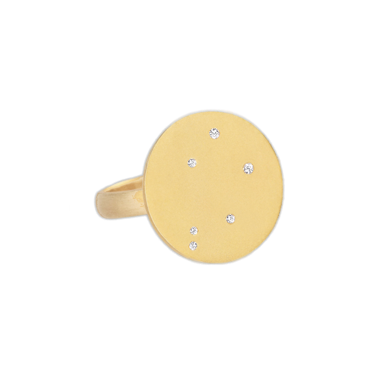 Libra Constellation Ring in Yellow Gold, satin finish