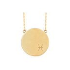 Pisces Constellation Necklace, back: engraved with the Pisces sign