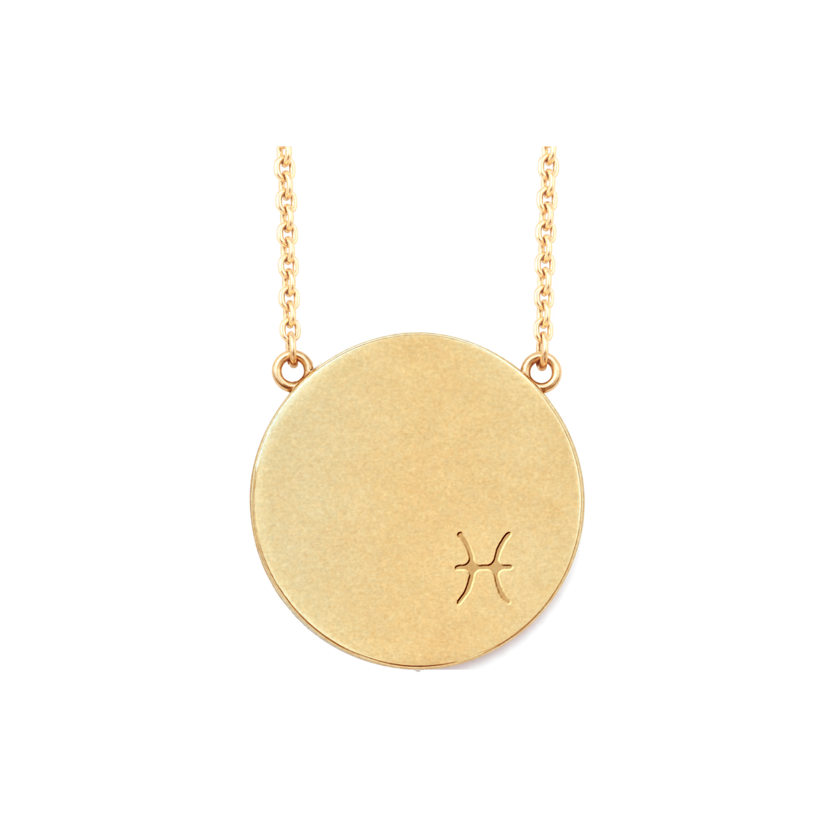 Pisces Constellation Necklace, back: engraved with the Pisces sign