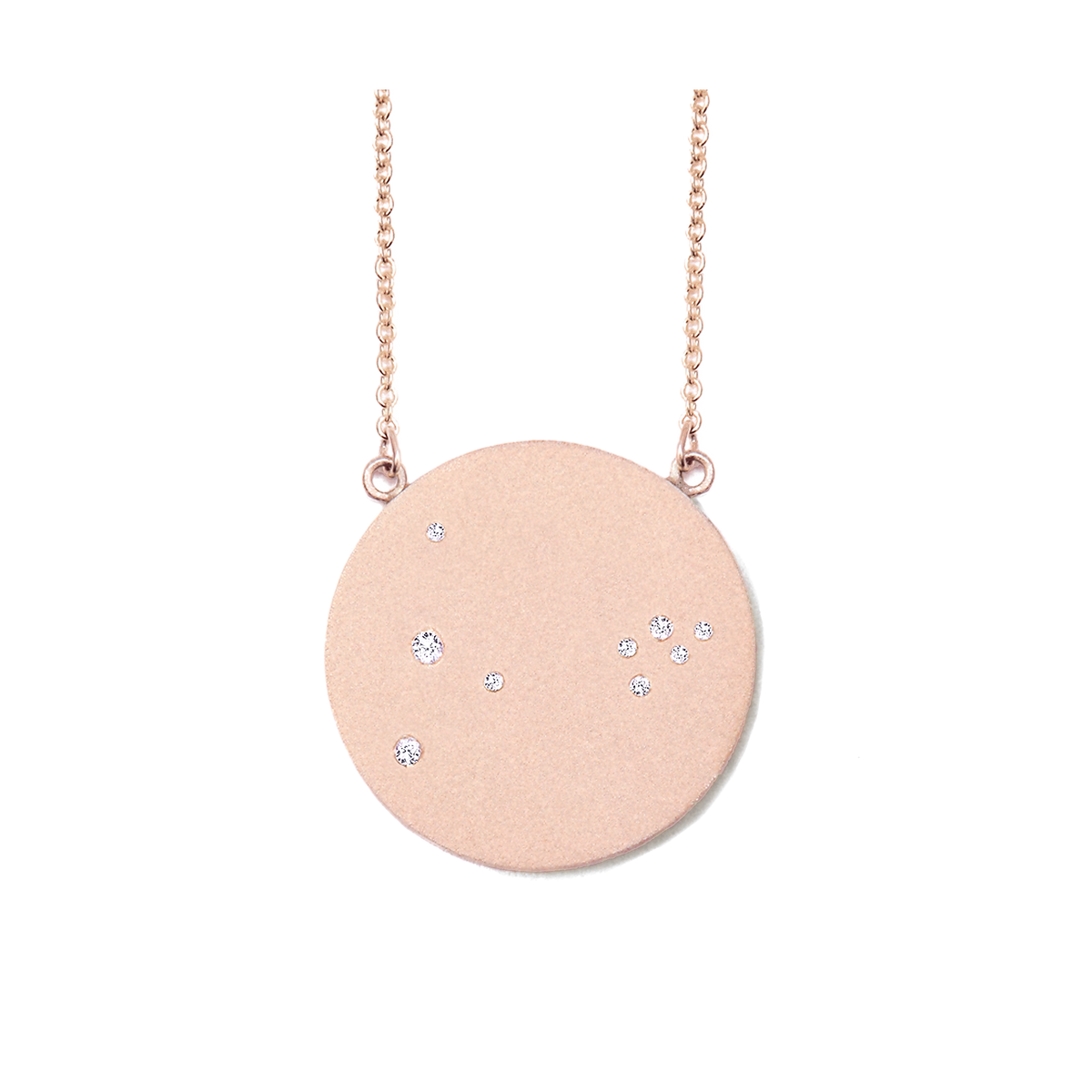 Pisces Constellation Necklace in Rose Gold, satin finish