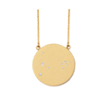 Pisces Constellation Necklace in Yellow Gold, satin finish