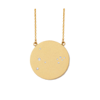 Pisces Constellation Necklace in Yellow Gold, satin finish
