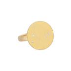 Pisces Constellation Ring in Yellow Gold, satin finish