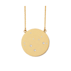 Sagittarius Constellation Necklace in Yellow Gold, satin finish