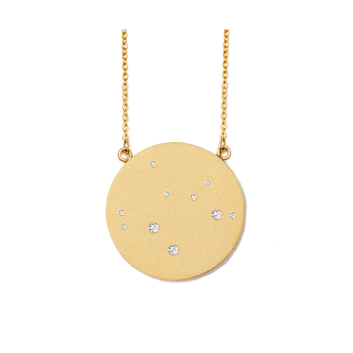 Sagittarius Constellation Necklace in Yellow Gold, satin finish
