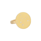 Sagittarius Constellation Ring in Yellow Gold, satin finish