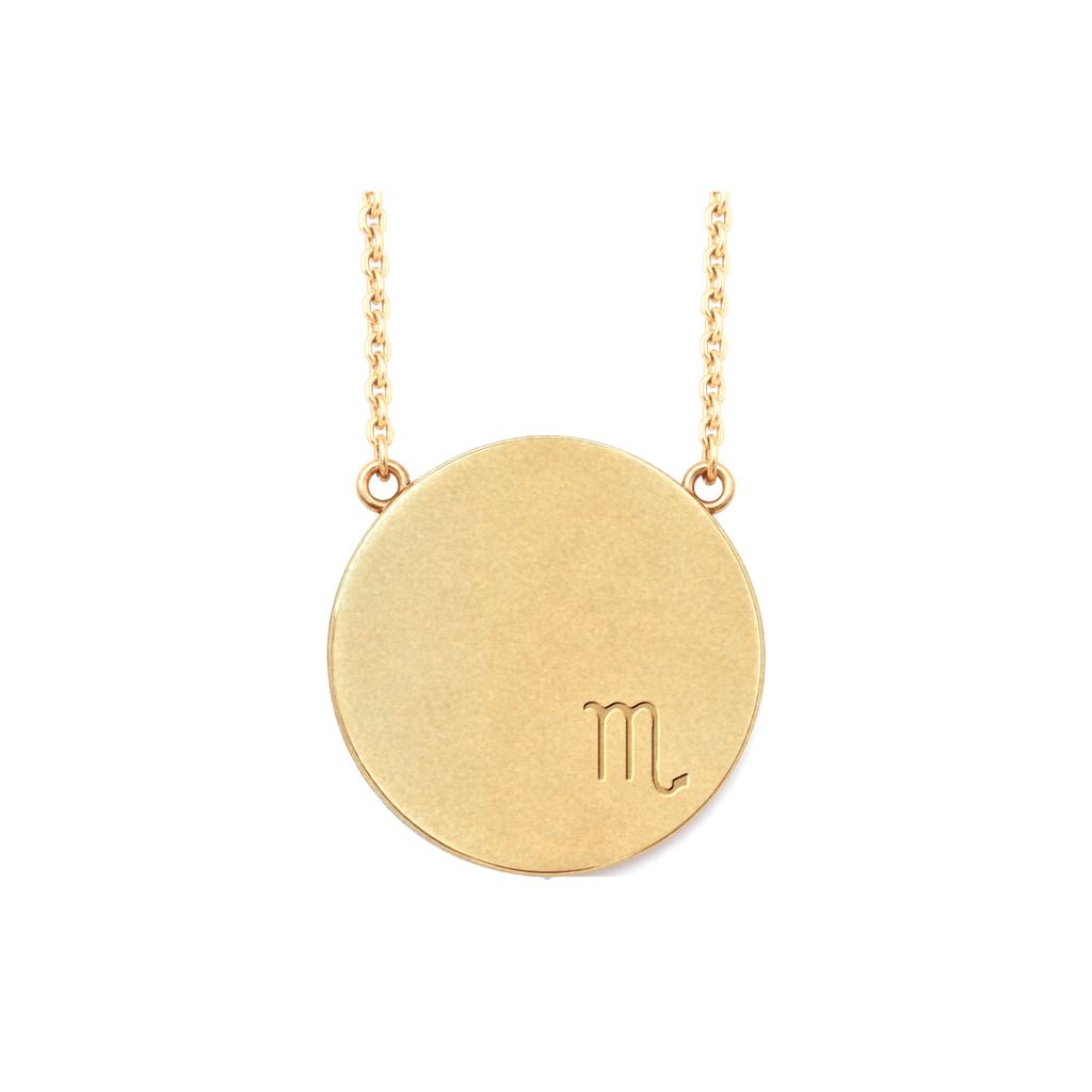 Scorpio Constellation Necklace, back: engraved with the Scorpio sign