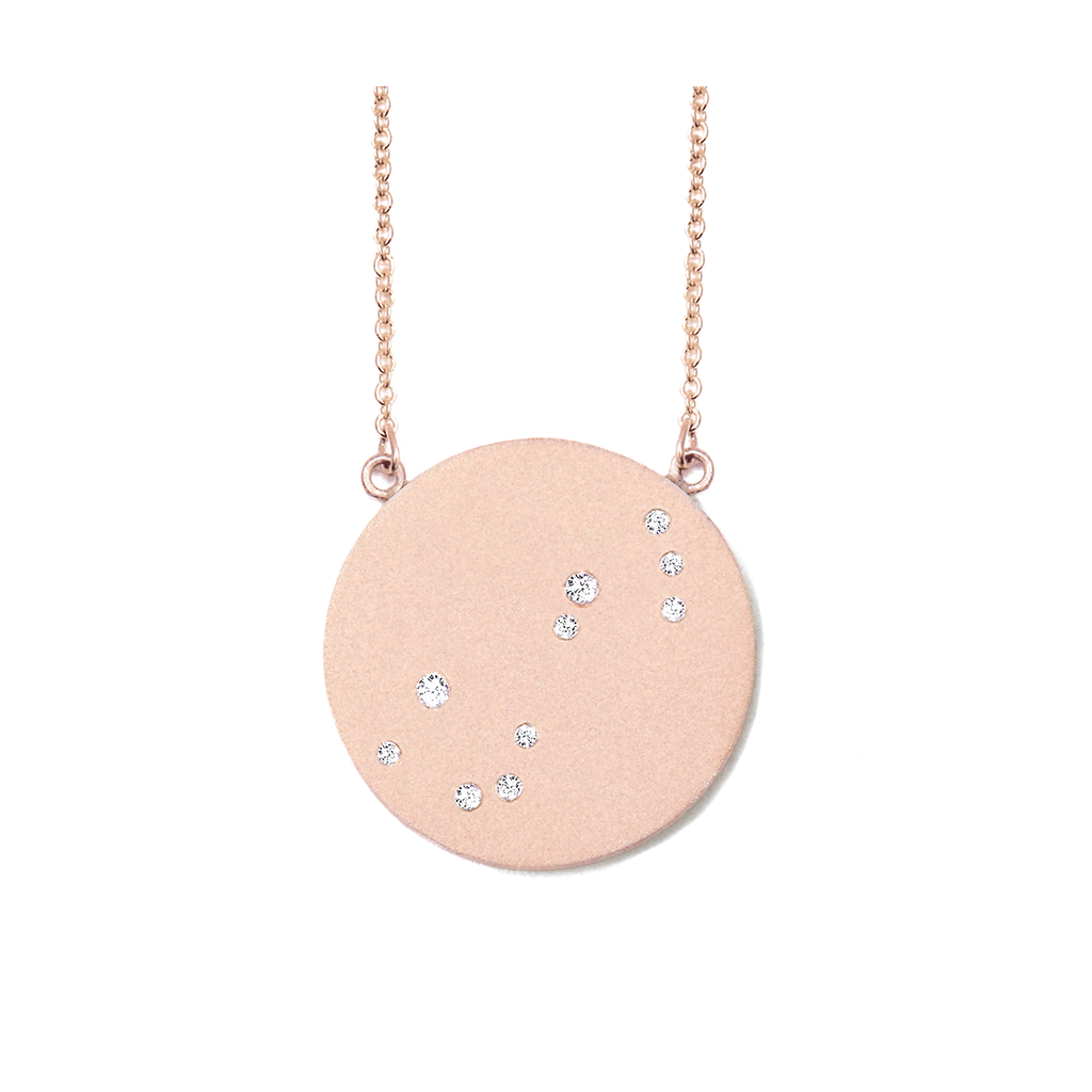 Scorpio Constellation Necklace in Rose Gold, satin finish