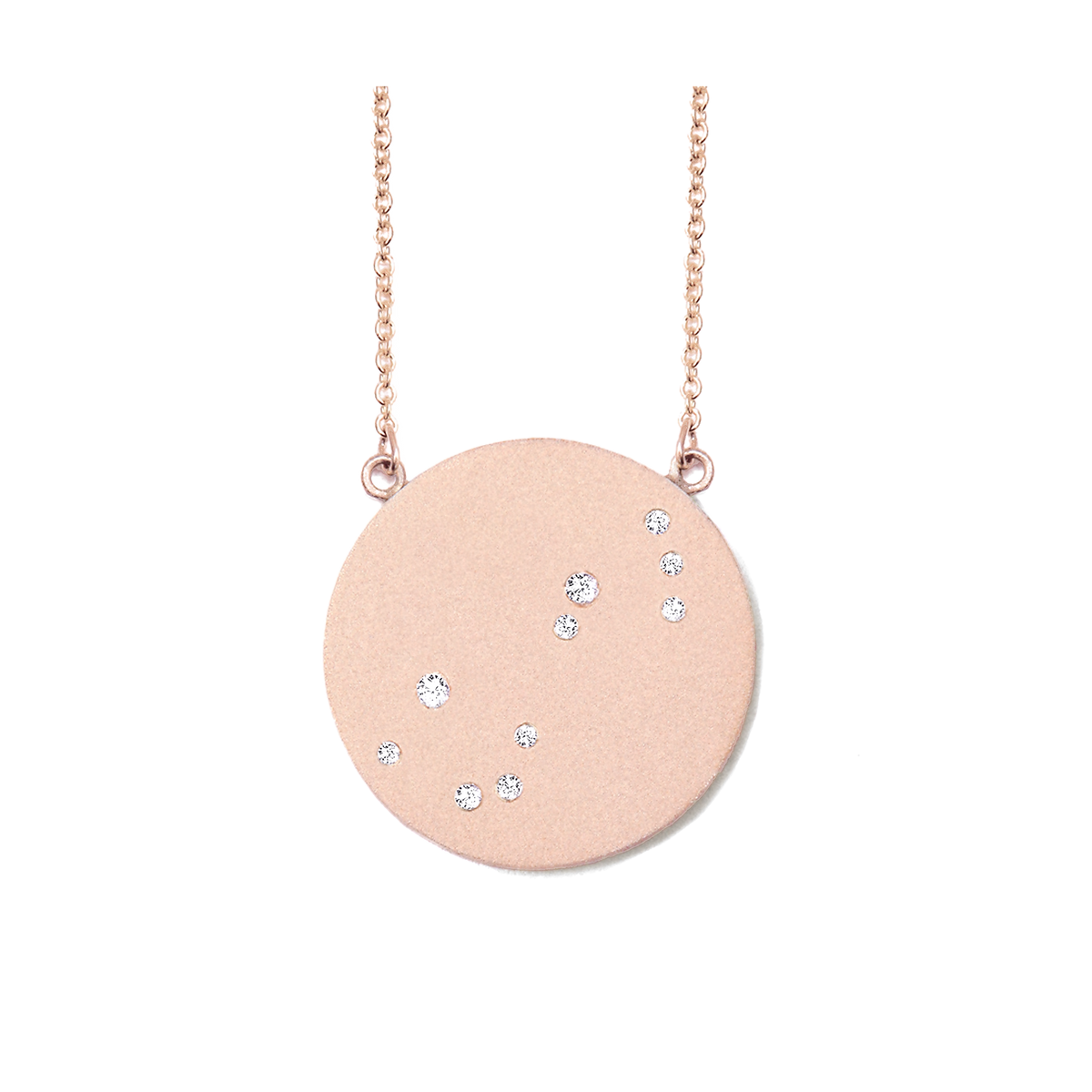 Scorpio Constellation Necklace in Rose Gold, satin finish
