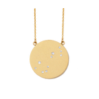 Scorpio Constellation Necklace in Yellow Gold, satin finish