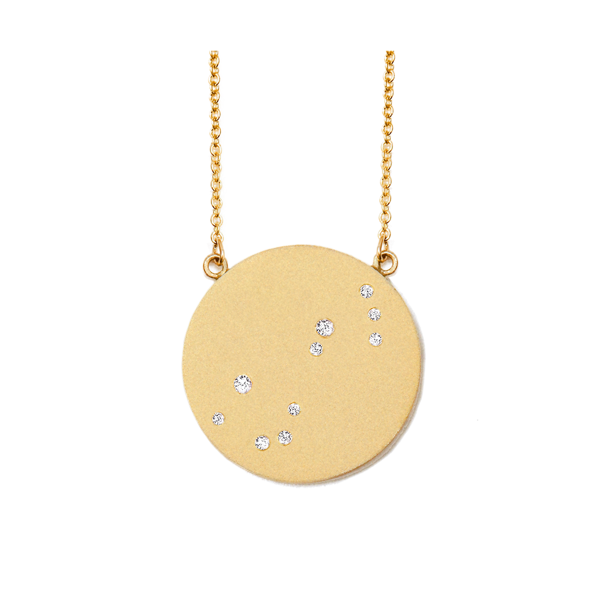 Scorpio Constellation Necklace in Yellow Gold, satin finish