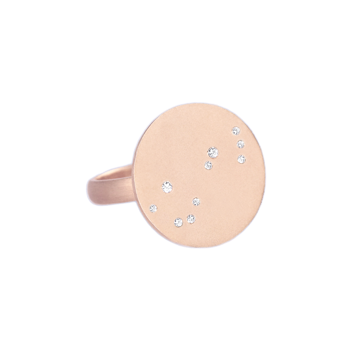 Scorpio Constellation Ring in Rose Gold, satin finish