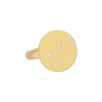 Scorpio Constellation Ring in Yellow Gold, satin finish