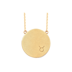 Taurus Constellation Necklace, back: engraved with the Taurus sign