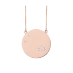 Taurus Constellation Necklace in Rose Gold, satin finish