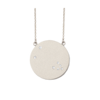 Taurus Constellation Necklace in White Gold, satin finish
