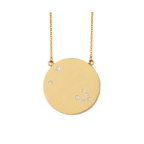Taurus Constellation Necklace in Yellow Gold, satin finish