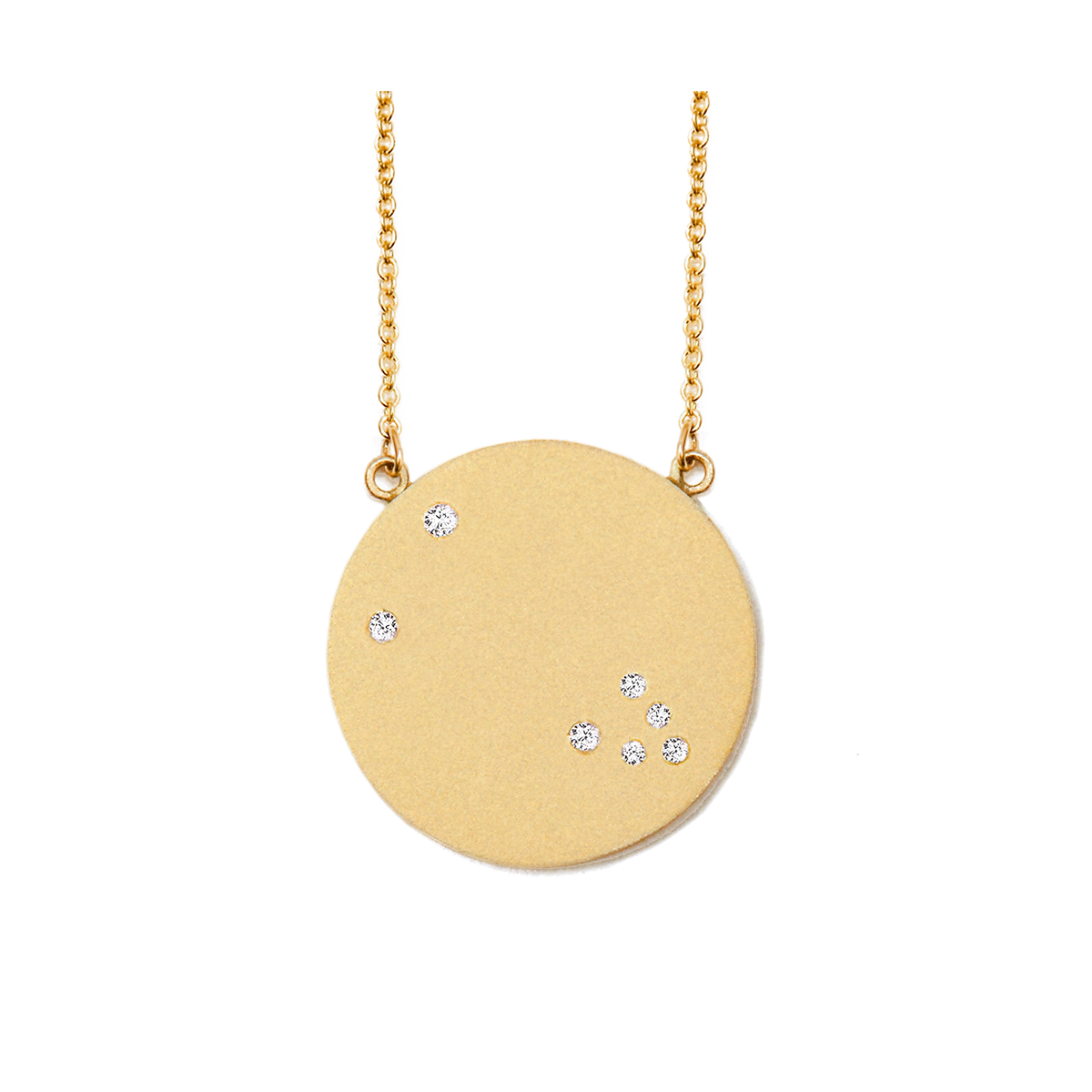 Taurus Constellation Necklace in Yellow Gold, satin finish