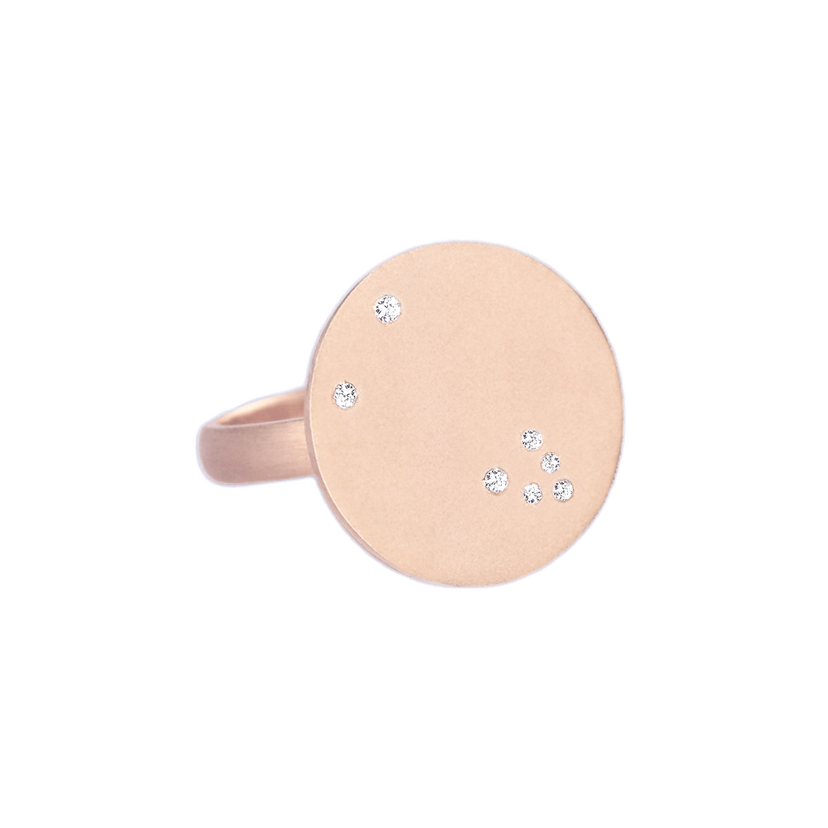 Taurus Constellation Ring in Rose Gold, satin finish
