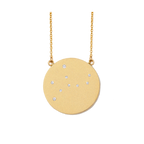 Virgo Constellation Necklace in Yellow Gold, satin finish