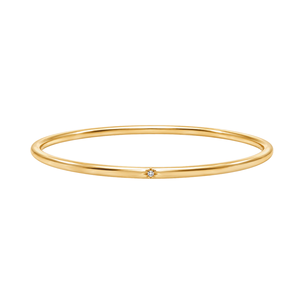 Compass Diamond Bangle in Yellow Gold angled view