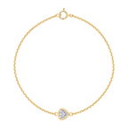 Heart Diamond Solitaire Bracelet in Yellow Gold