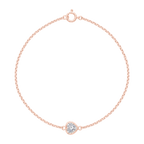 Heart Diamond Solitaire Bracelet in Rose Gold