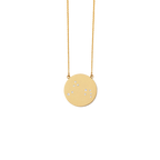 Aries Constellation Necklace in Yellow Gold, satin finish, full length