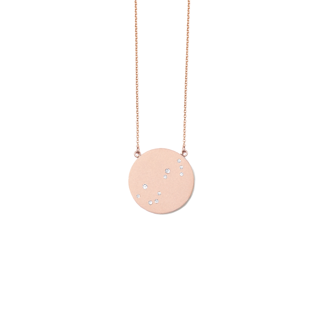 Scorpio Constellation Necklace in Rose Gold, satin finish, full length