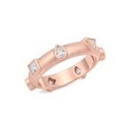 7 Centers Diamond Japa Prayer Ring in Rose Gold angled view