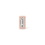 Baguette Diamond Stud in Rose Gold front view