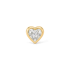 Heart Diamond Stud in Yellow Gold front view