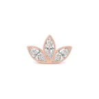 Lotus Diamond Cluster Stud in Rose Gold front view