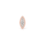 Marquis Diamond Stud in Rose Gold front view