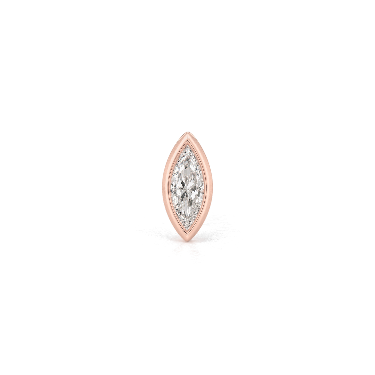 Marquis Diamond Stud in Rose Gold front view