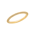 Pavé Diamond Orbit Ring in Yellow Gold angled view