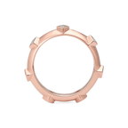 Princess Diamond Japa Prayer Ring in Rose Gold top view