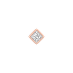 Princess Diamond Stud in Rose Gold front view