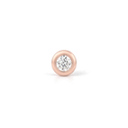 Round Diamond Stud in Rose Gold front view