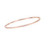 Square Solid Gold Diamond Bangle in Rose Gold angled view