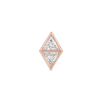 Triangle Diamond Duo Stud in Rose Gold front view