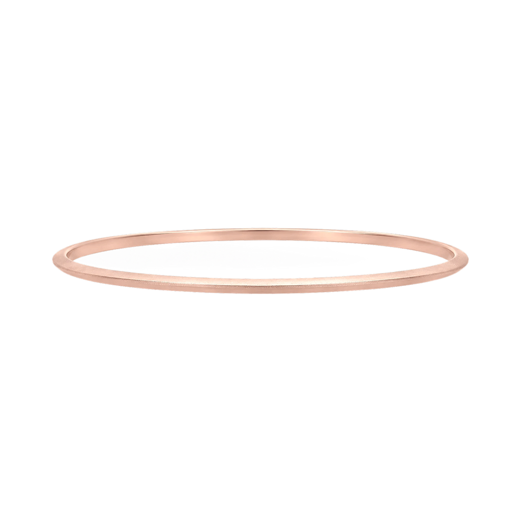 Triangle Solid Gold Bangle in Rose Gold front view